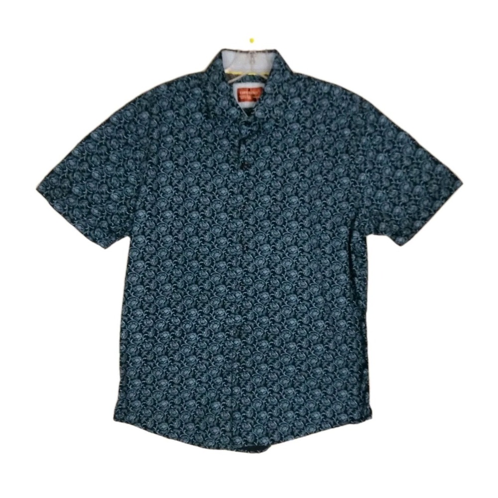 Consequence Mens Long Sleeve Dress Shirt‎ Button Up Blue Paisley M